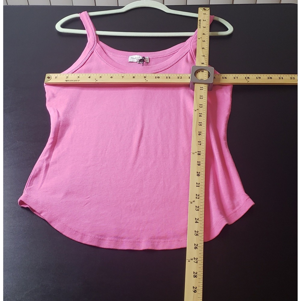 Michael Stars Vita Strappy Tank XL Azalea Pink Cotton Ribbed Casual Beach Summer - Picture 7 of 9